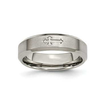 Jewelry Stores Network Mens 8mm Polished Titanium Celtic Scroll and Cross Design Wedding Band Ring Jewelry Stores Network Mens 8mm Polished Titanium Celtic Scroll and Cross Design Wedding Band Ring